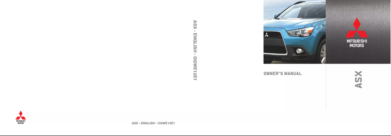 Page 1 of the manual User Manual Mitsubishi ASX (2012)