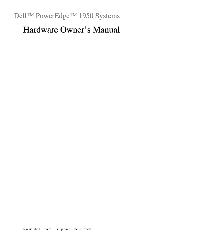 Page n°1 - Manuel utilisateur Dell PowerEdge 1950