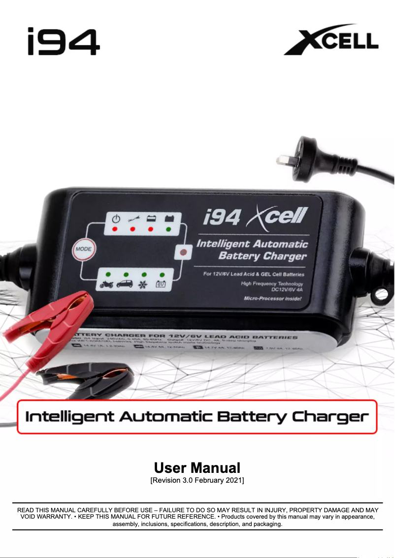 Page n°1 - Manuel utilisateur X-Cell i94