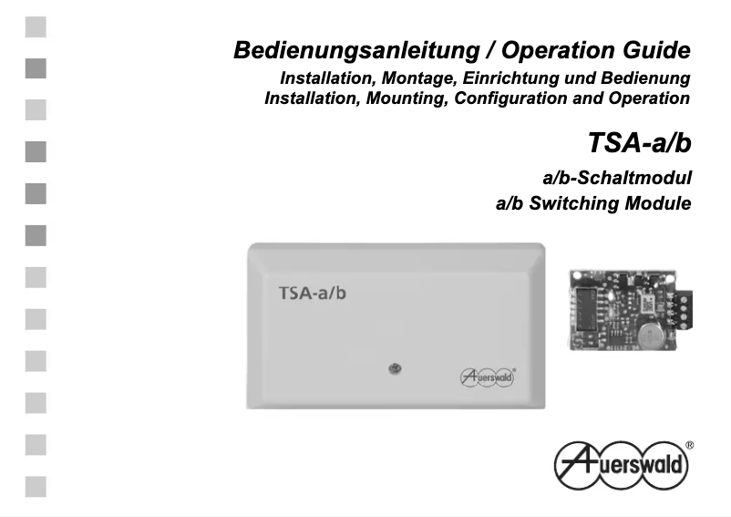 Page 1 de la notice Manuel utilisateur Auerswald TSA-a/b