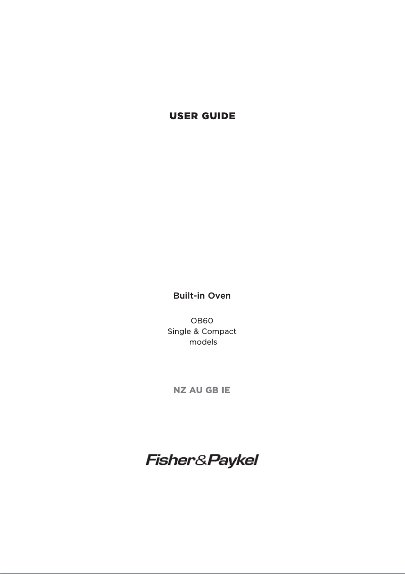 Page 1 de la notice Manuel utilisateur Fisher & Paykel OB60SC9DEPX1
