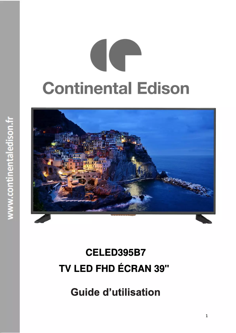 Page n°1 - Manuel utilisateur Continental Edison CELED395B7