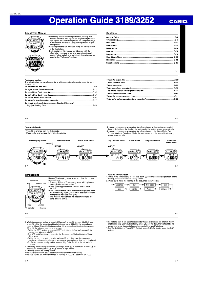 Image de la première page du manuel de l'appareil Baby-G BG-169G-4BER