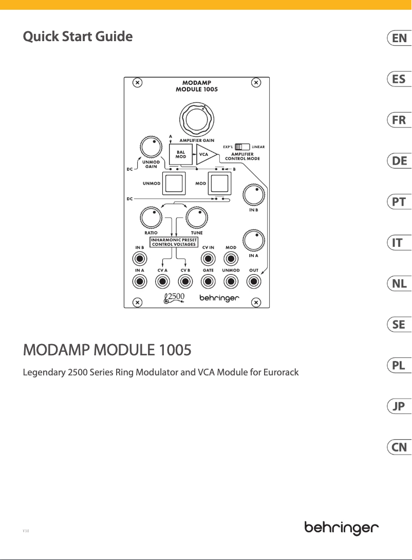 Página 1 del manual Manual de usuario Behringer Modamp Module 1005