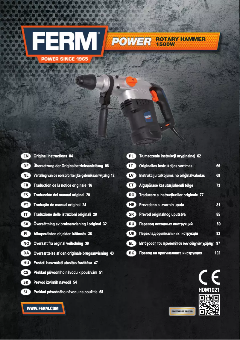 Page 1 de la notice Manuel utilisateur Ferm HDM1021