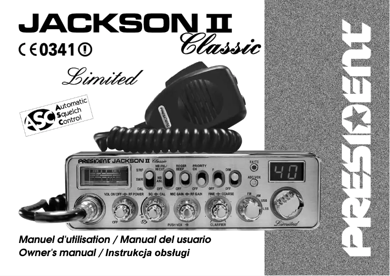 Page 1 de la notice Manuel utilisateur President Jackson II Classic