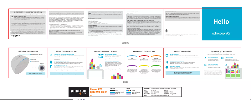 Page 1 de la notice Manuel utilisateur Amazon Echo Pop Kids