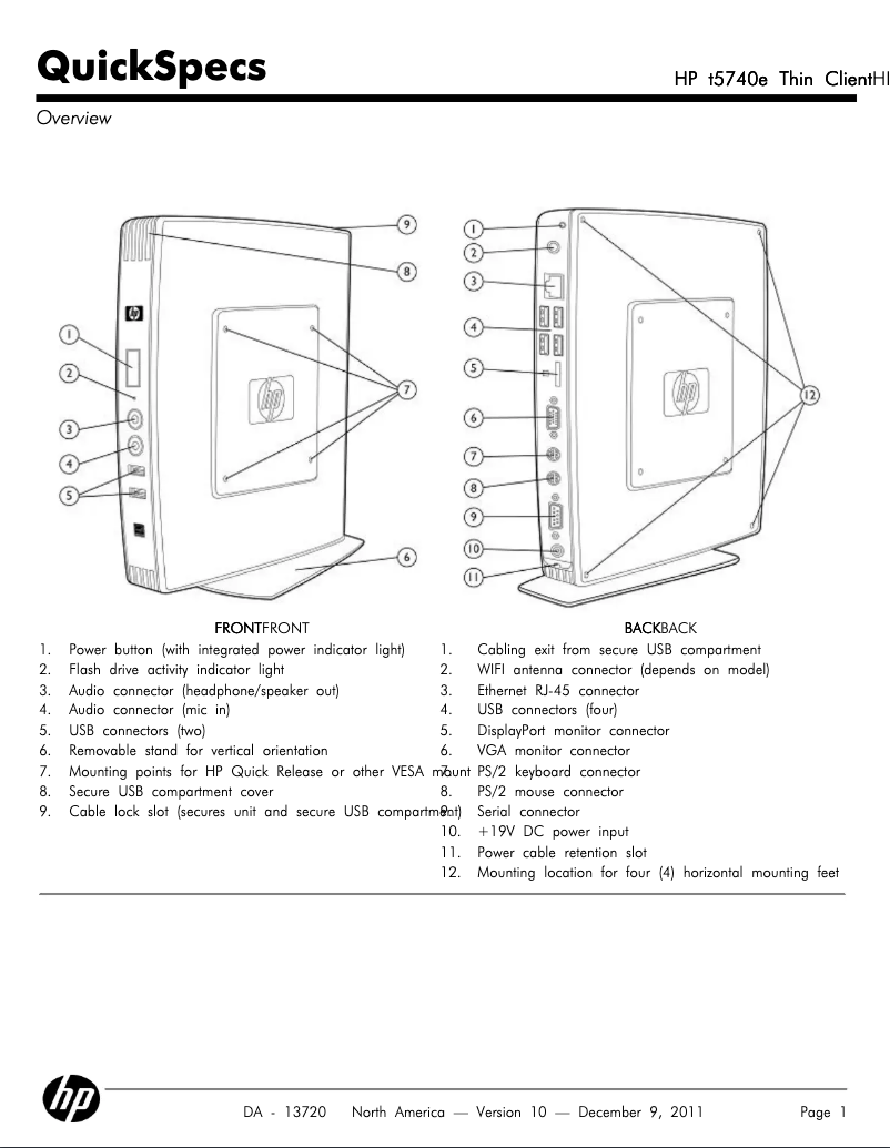 Page 1 de la notice Manuel utilisateur HP H0E49AA