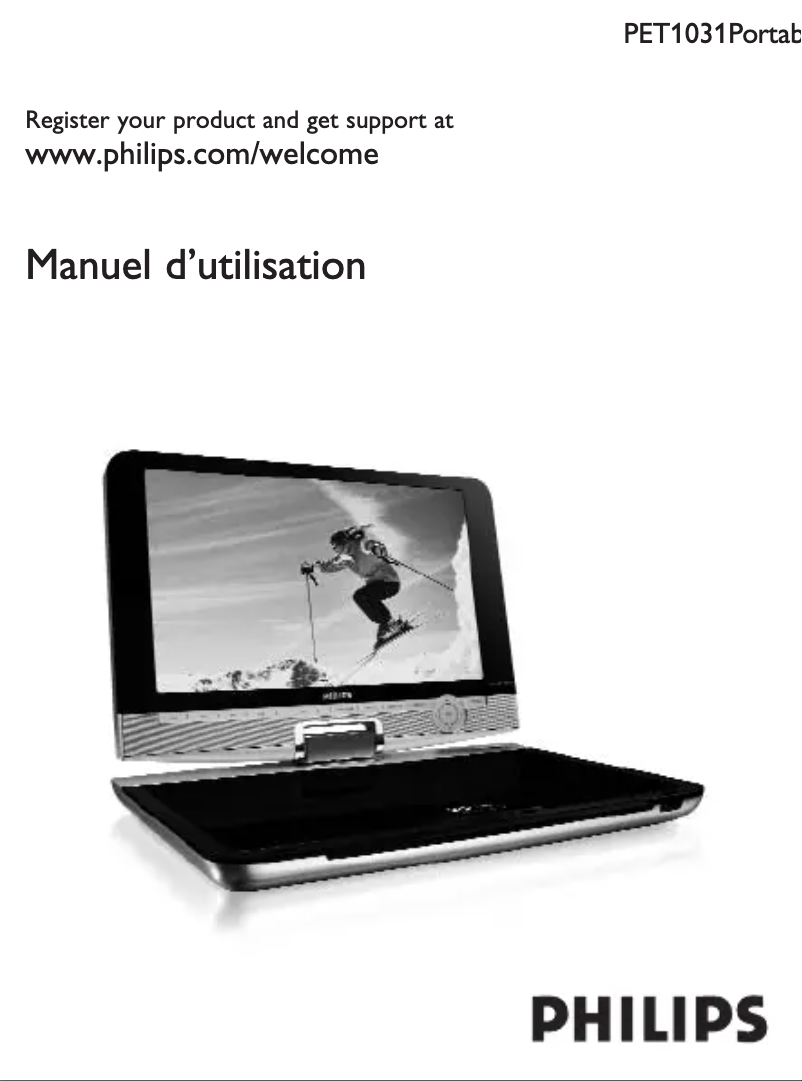 Page 1 de la notice Manuel utilisateur Philips PET1031