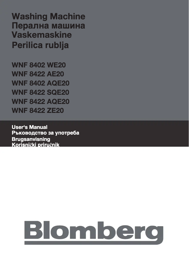 Page n°1 - Manuel utilisateur Blomberg WNF 8402 WE20