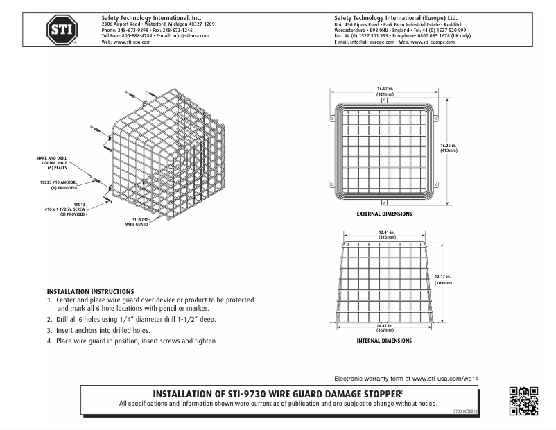 Page 1 de la notice Manuel utilisateur STI 9730