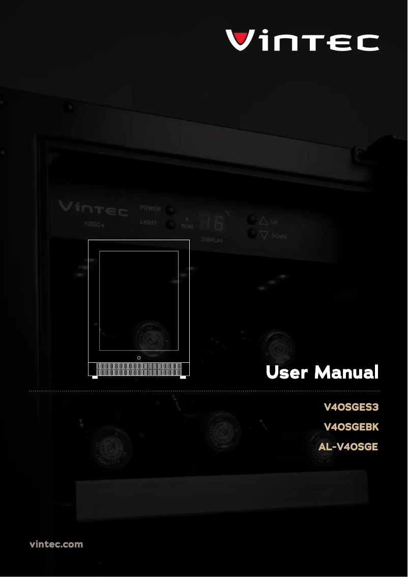 Image de la première page du manuel de l'appareil V40SGES3