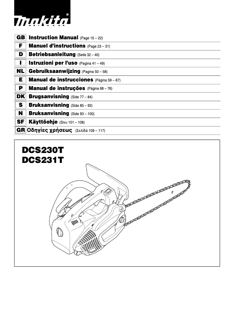 Page n°1 - Mode d'emploi Makita DCS230T