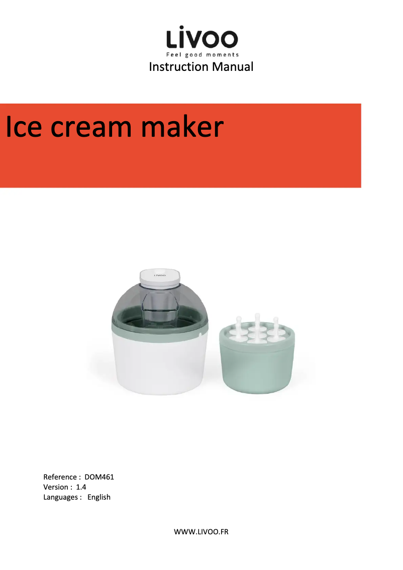 Page 1 de la notice Manuel utilisateur Livoo DOM461