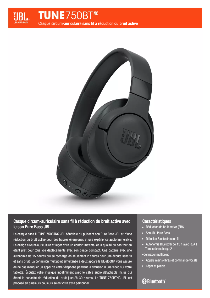 Image de la première page du manuel de l'appareil Tune 750BTNC