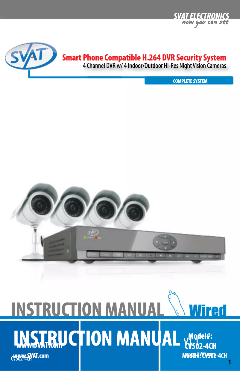 Image de la première page du manuel de l'appareil CV502-4CH-002
