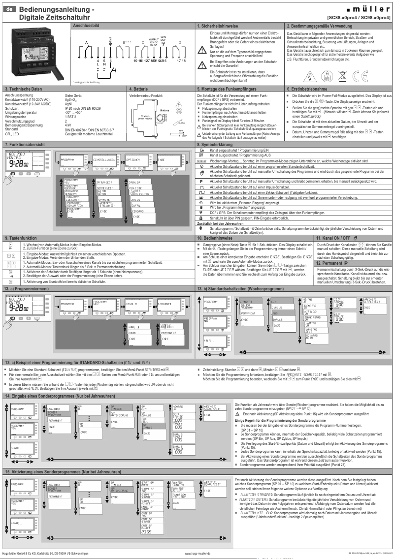 Image de la première page du manuel de l'appareil SC 98.20 pro4
