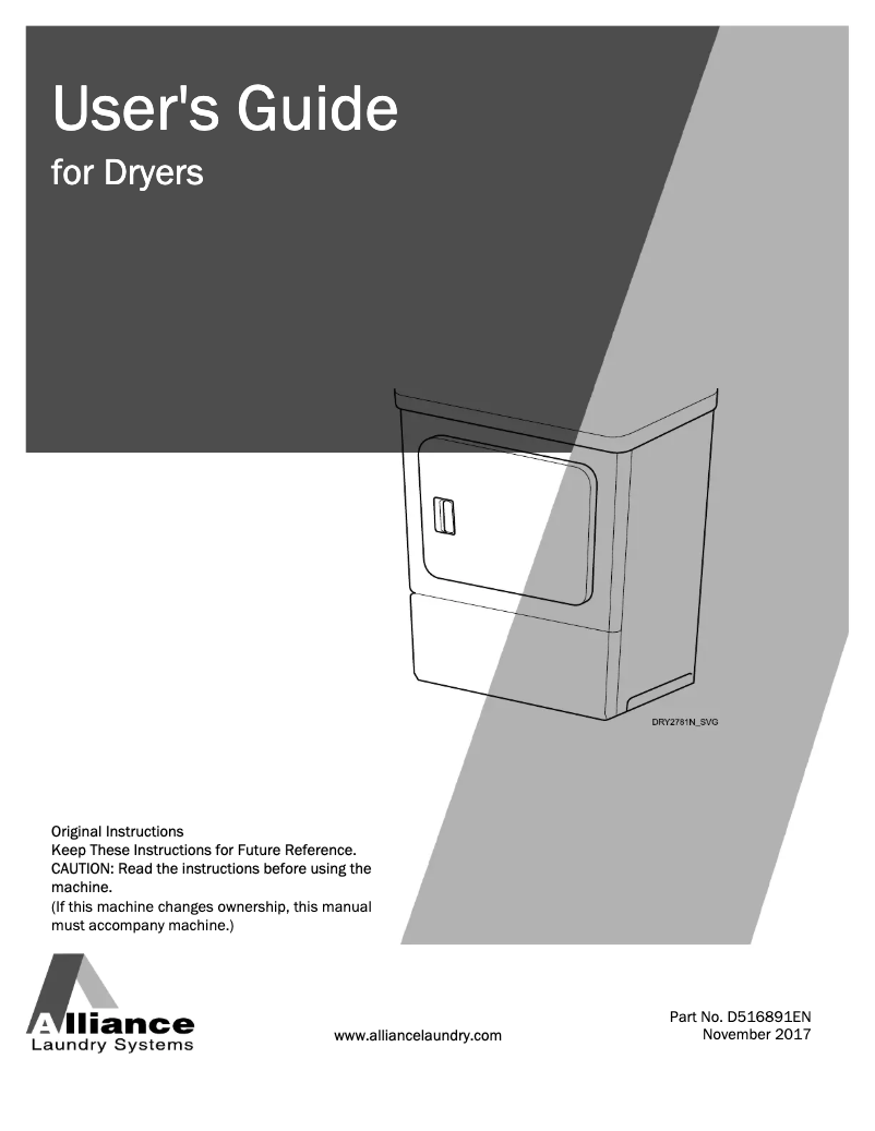 Page 1 de la notice Manuel utilisateur Speed Queen DF7000SE