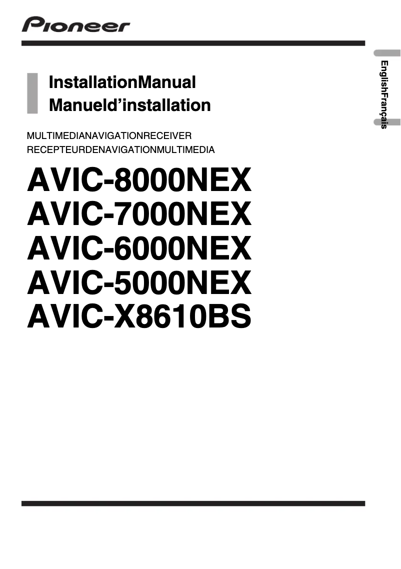 Image de la première page du manuel de l'appareil AVIC-X8610BS