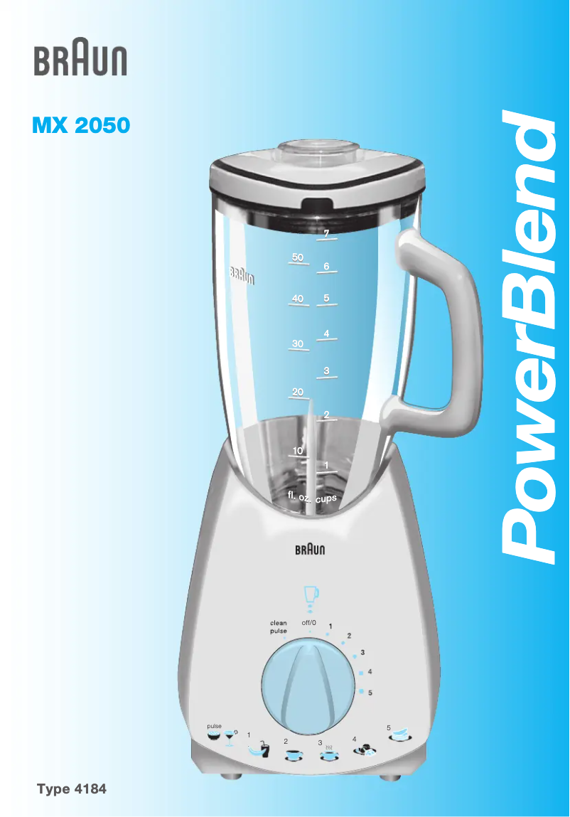 Page n°1 - Manuel utilisateur Braun Power MX 2050