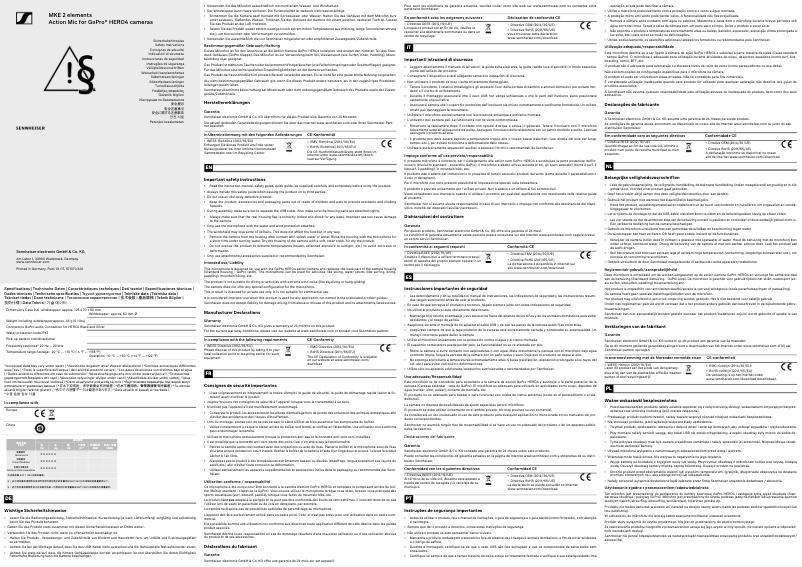 Page n°1 - Instructions de sécurité Sennheiser MKE 2 elements