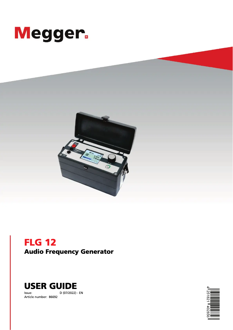 Page 1 de la notice Manuel utilisateur Megger Ferrolux FLG12