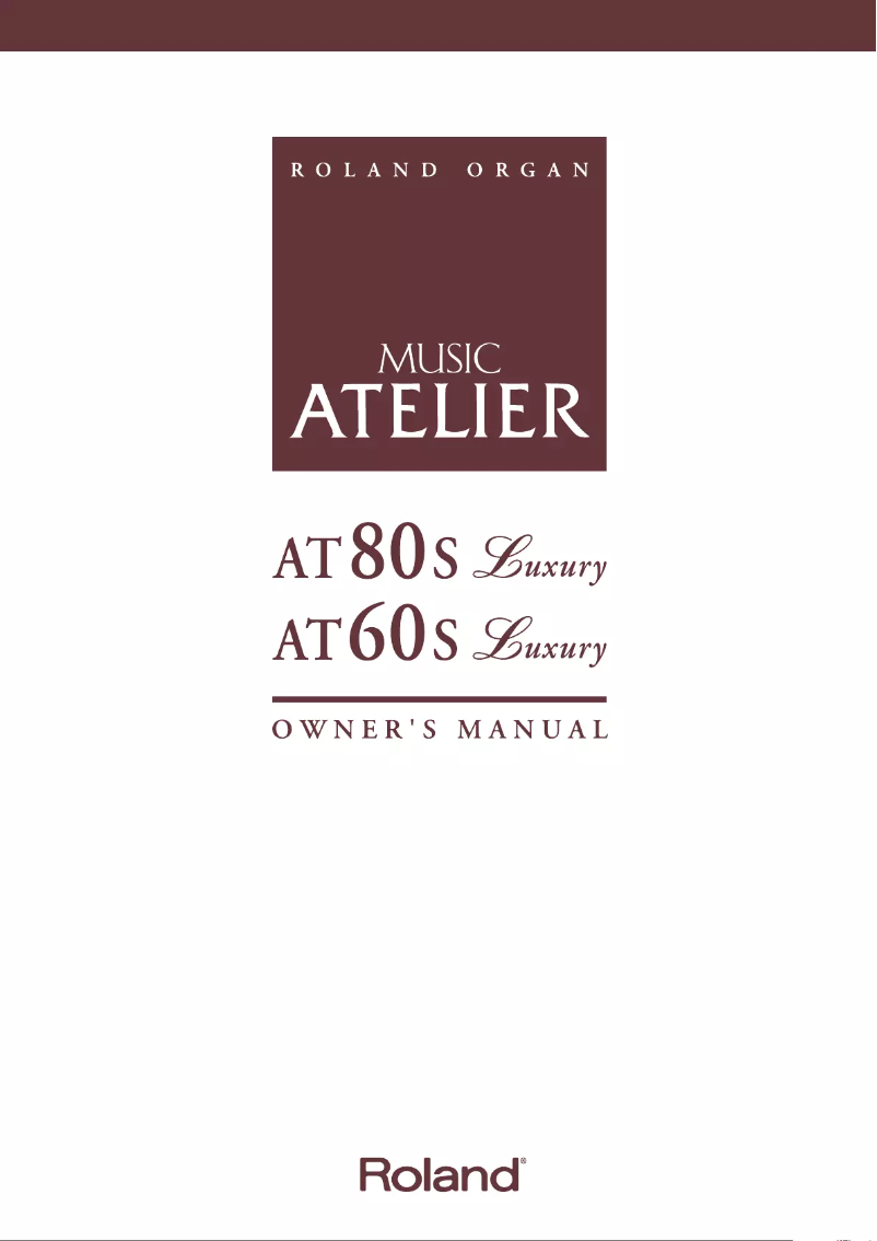 Page n°1 - Manuel utilisateur Roland AT-80SL