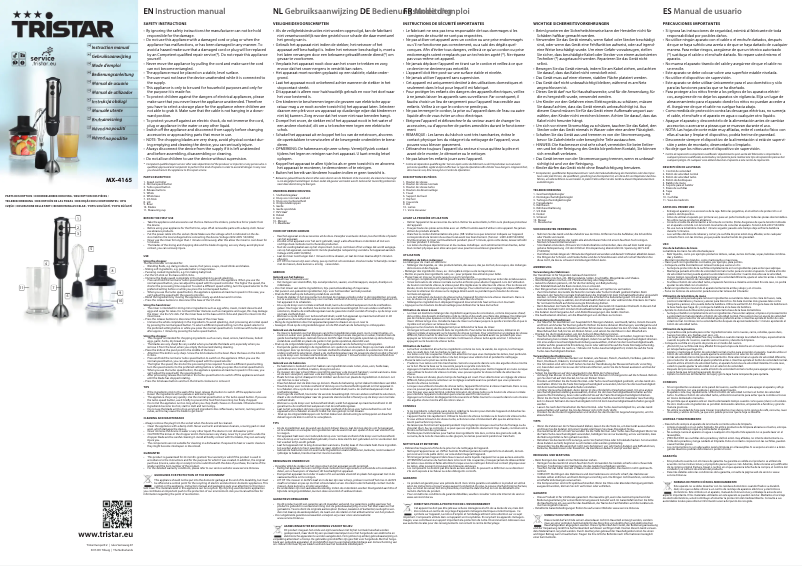 Page 1 de la notice Manuel utilisateur TriStar MX-4165