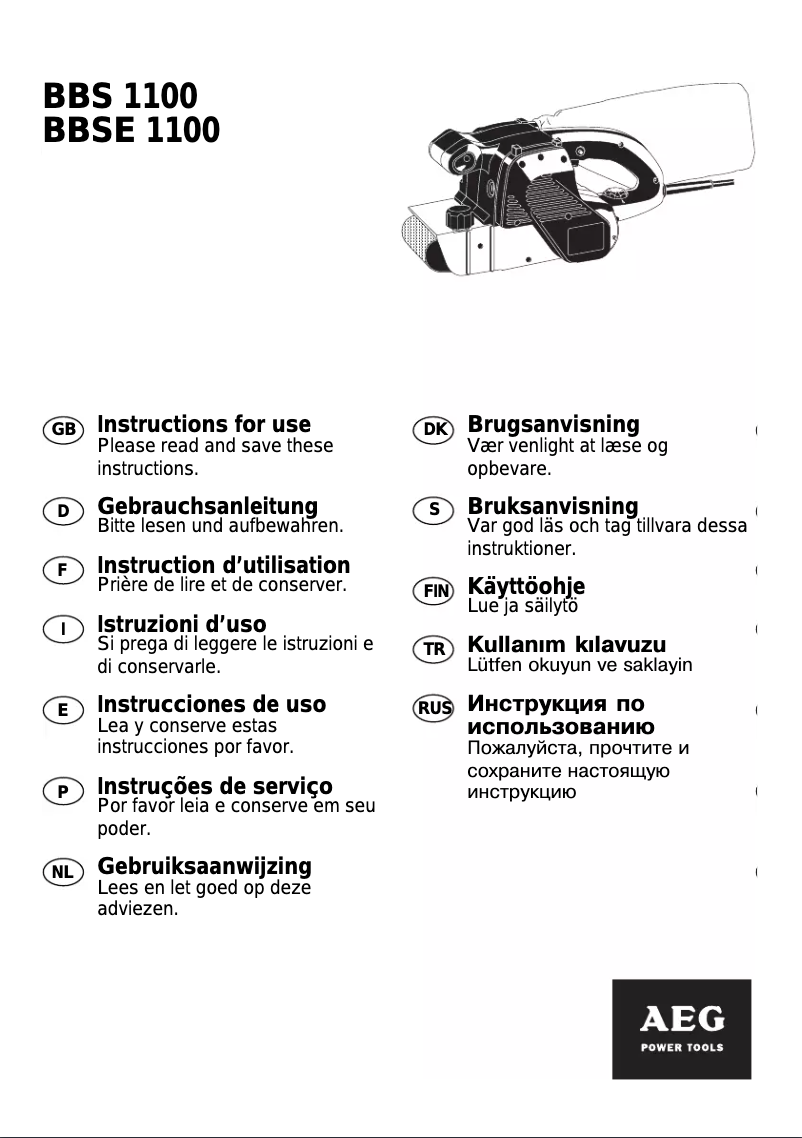 Page n°1 - Manuel utilisateur AEG BBSE 1100