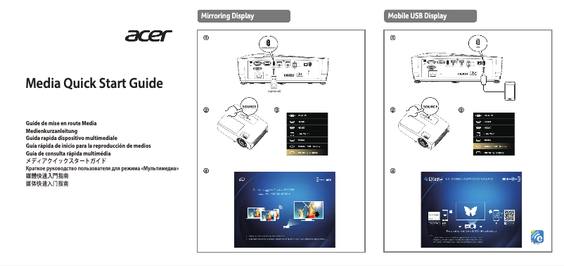Page 1 de la notice Manuel utilisateur Acer X1325Wi