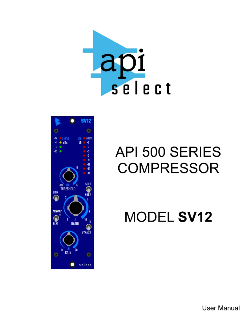 Page n°1 - Manuel utilisateur API Audio Select SV12