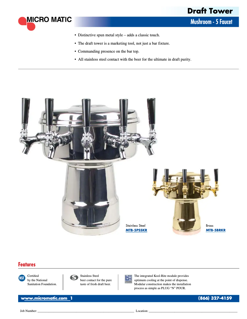 Page 1 de la notice Manuel utilisateur Micro Matic MTB-5PSSKR