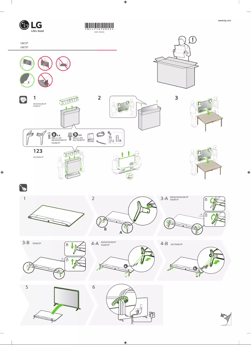 Page n°1 - Manuel utilisateur LG 49UN7350PPD