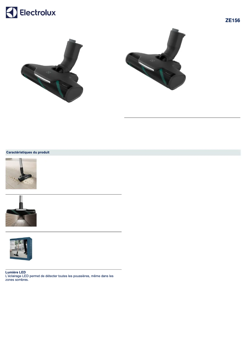 Page 1 de la notice Manuel utilisateur Electrolux ZE156