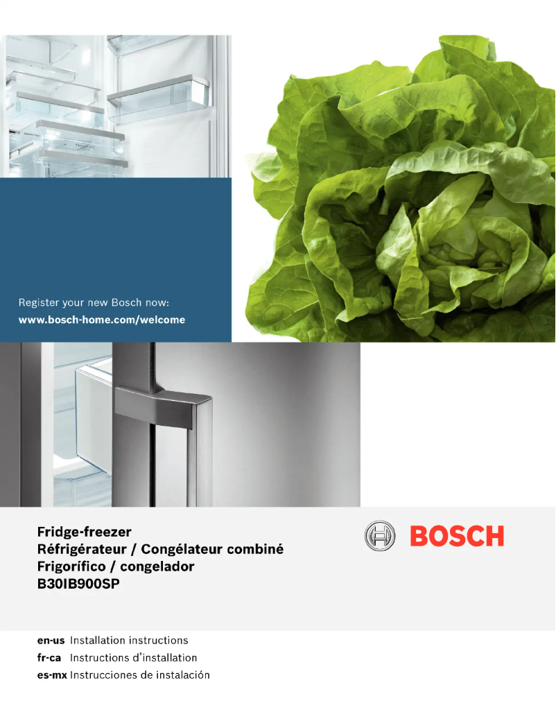 Page 1 de la notice Guide d'installation Bosch B30IB900SP