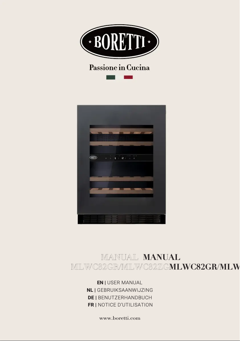 Page 1 de la notice Manuel utilisateur Boretti Milano MLWC82ZG