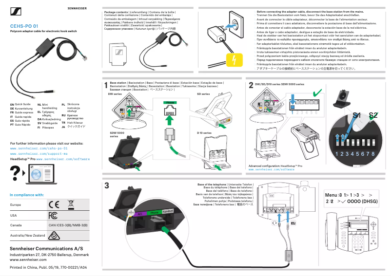 Image de la première page du manuel de l'appareil CEHS-PO 01