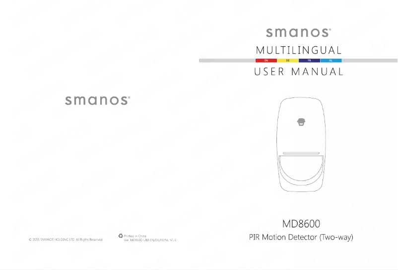 Page n°1 - Manuel utilisateur smanos MD8600