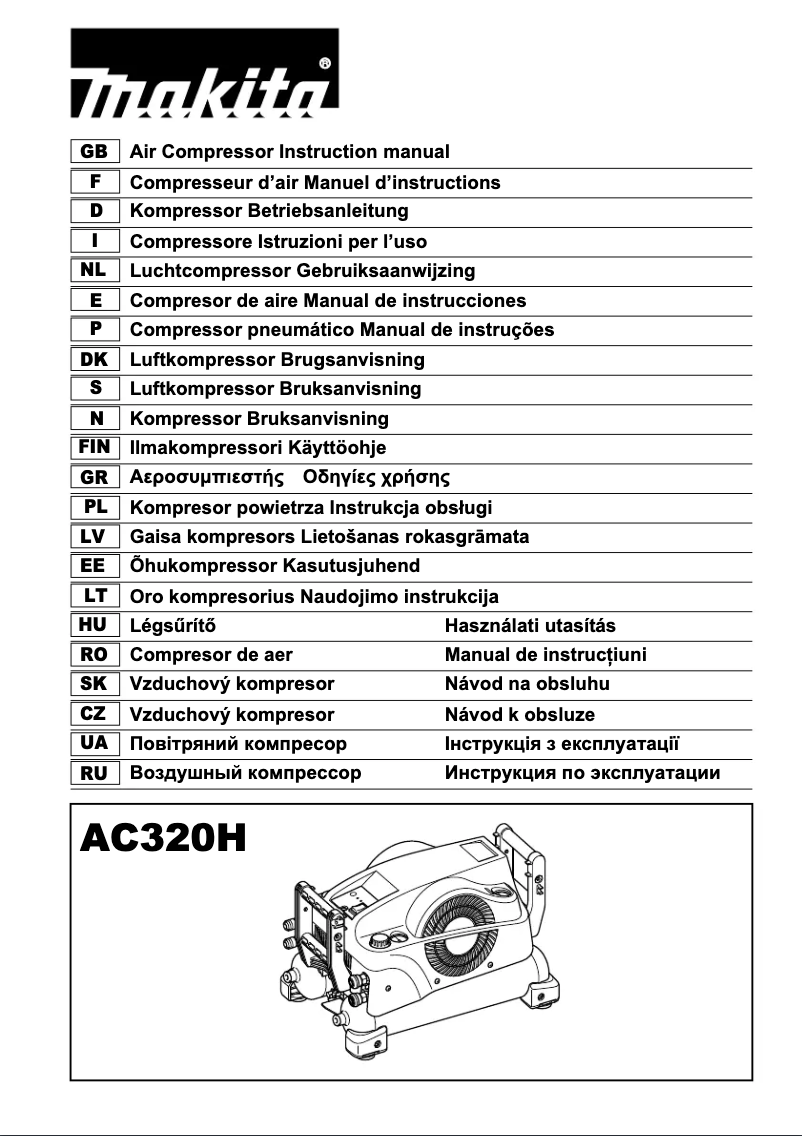 Page 1 de la notice Manuel utilisateur Makita AC320H