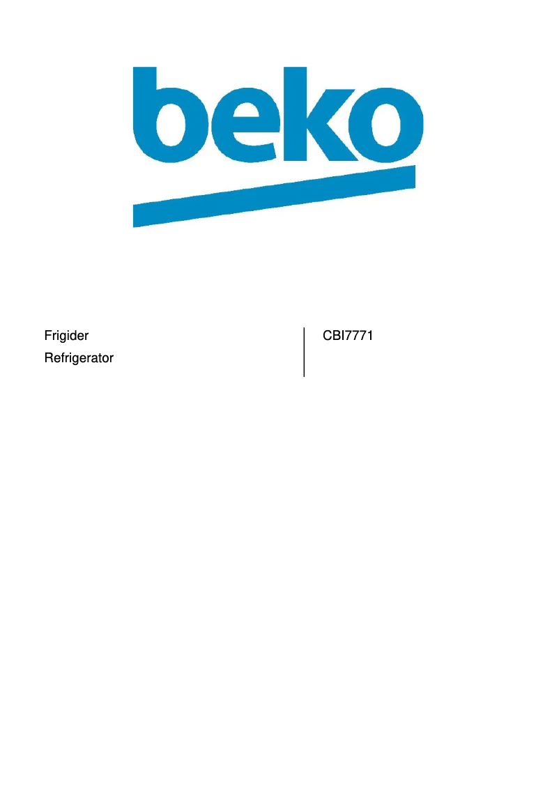 Page 1 de la notice Manuel utilisateur Beko CBI 7771