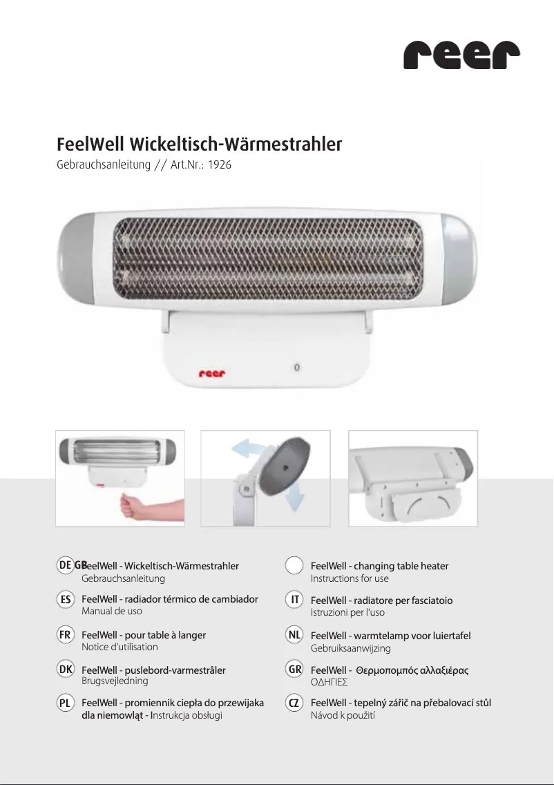 Page 1 de la notice Manuel utilisateur Reer FeelWell 1926