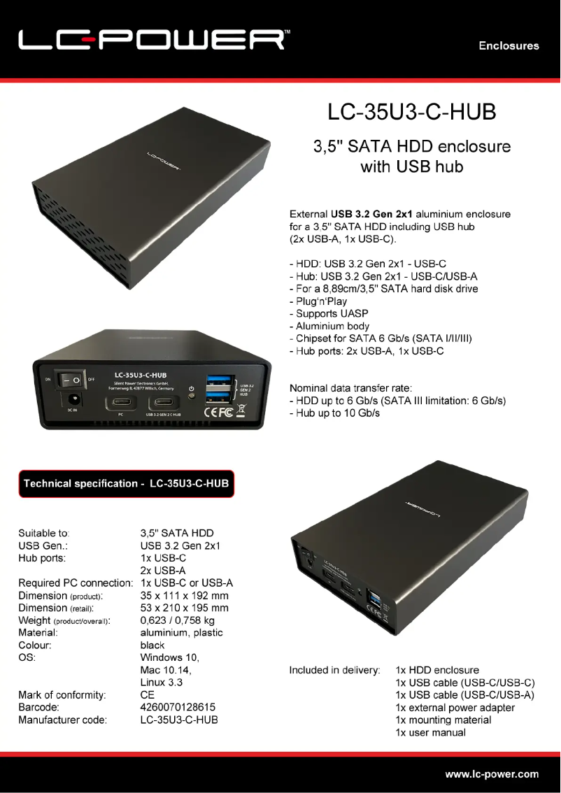 Image de la première page du manuel de l'appareil LC-35U3-C-HUB