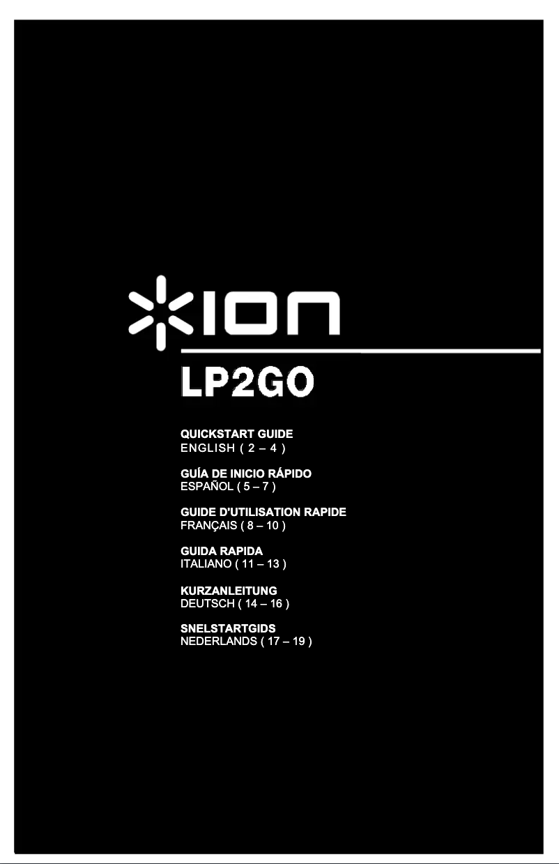 Page n°1 - Manuel utilisateur ION LP 2 Go