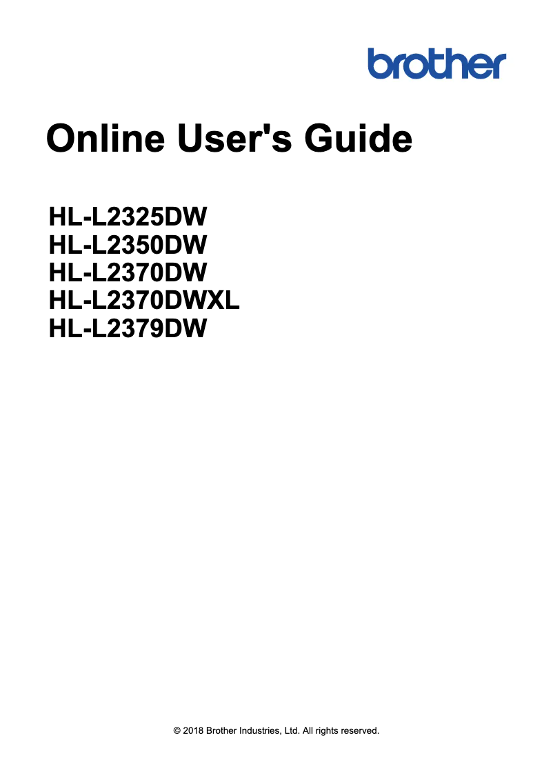 Image de la première page du manuel de l'appareil HL-L2325DW