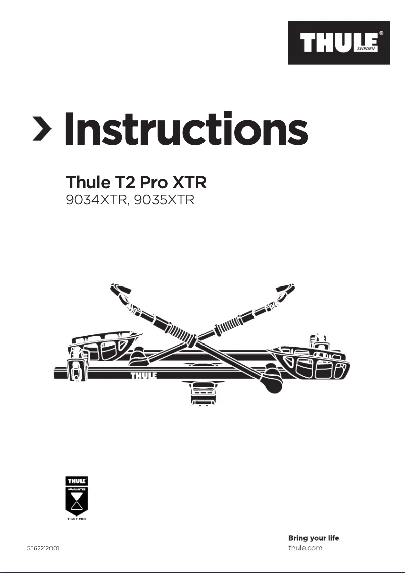 Page 1 de la notice Manuel utilisateur Thule T2 Pro XTR 9035XTR