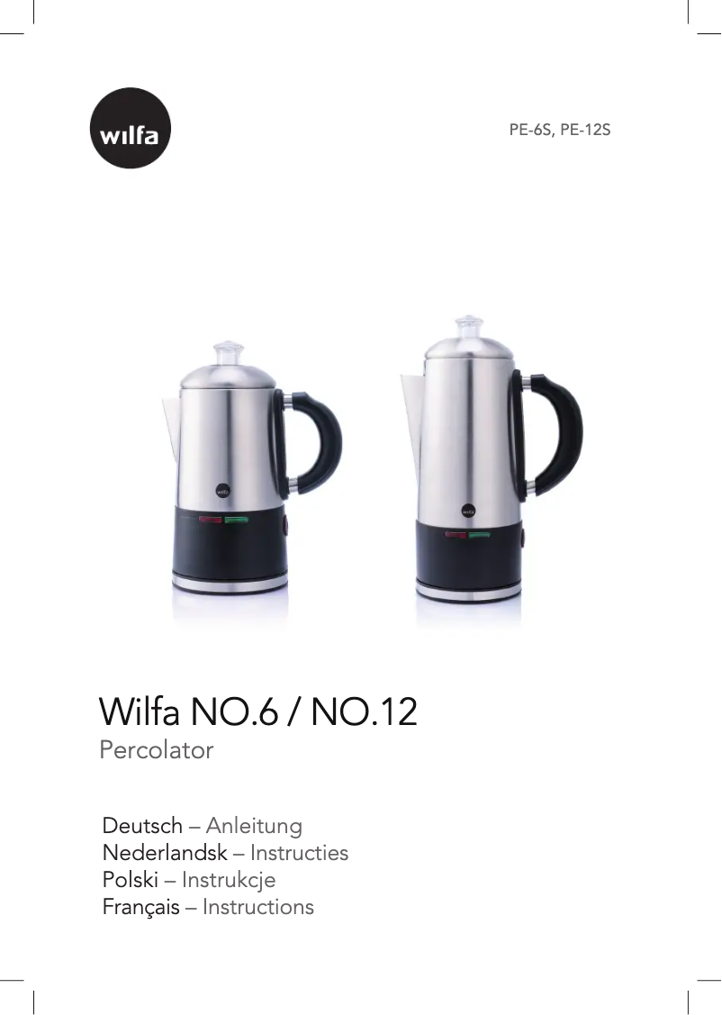 Página 1 del manual Manual de usuario Wilfa PE-6S