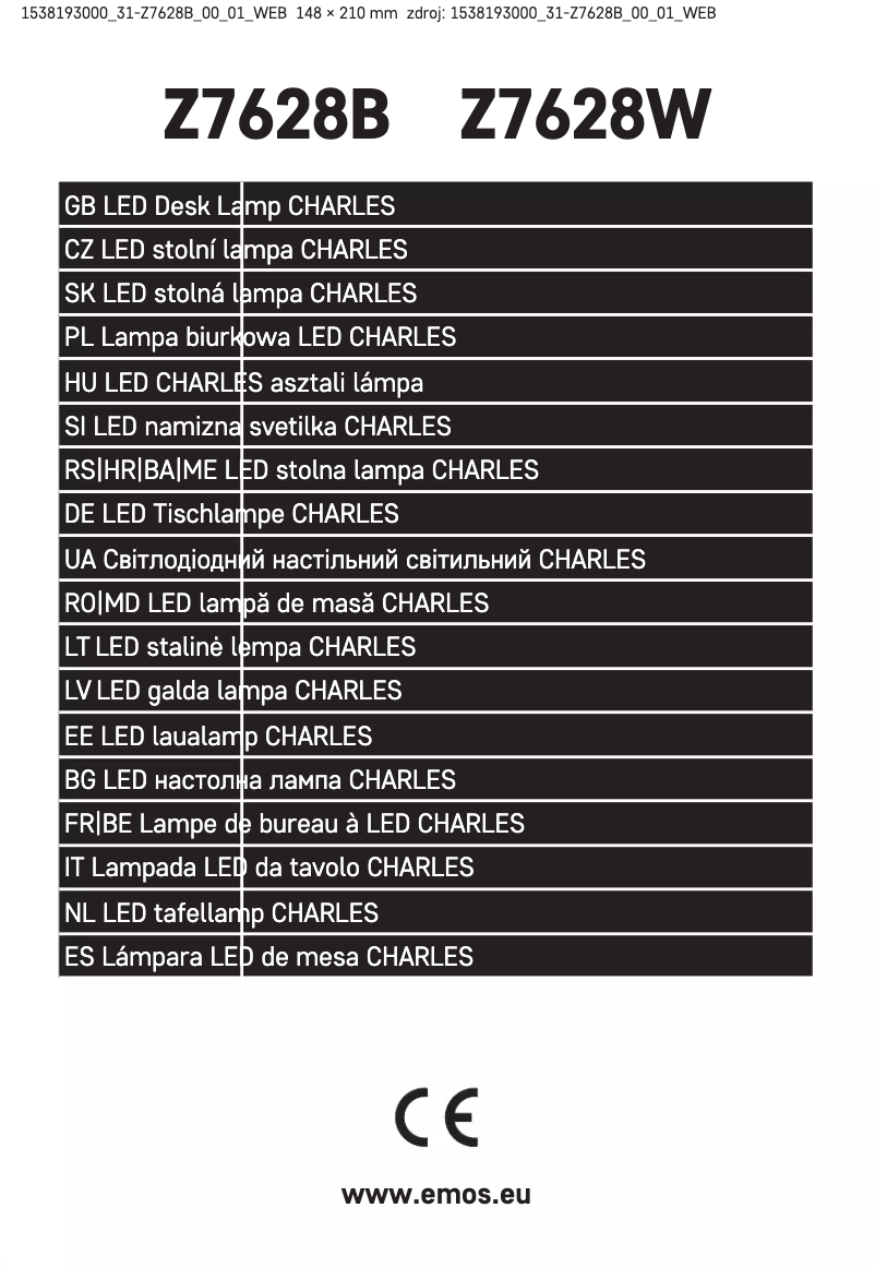 Image de la première page du manuel de l'appareil Z7628B