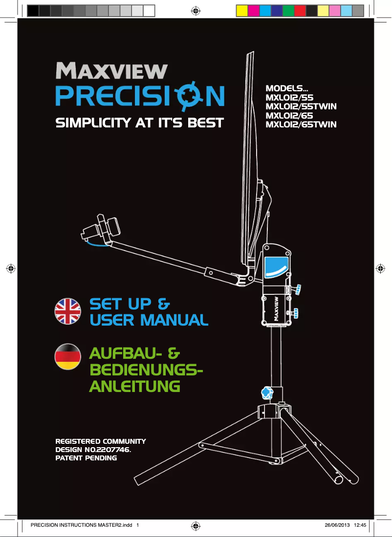 Page n°1 - Manuel utilisateur Maxview Precision MXL012-65