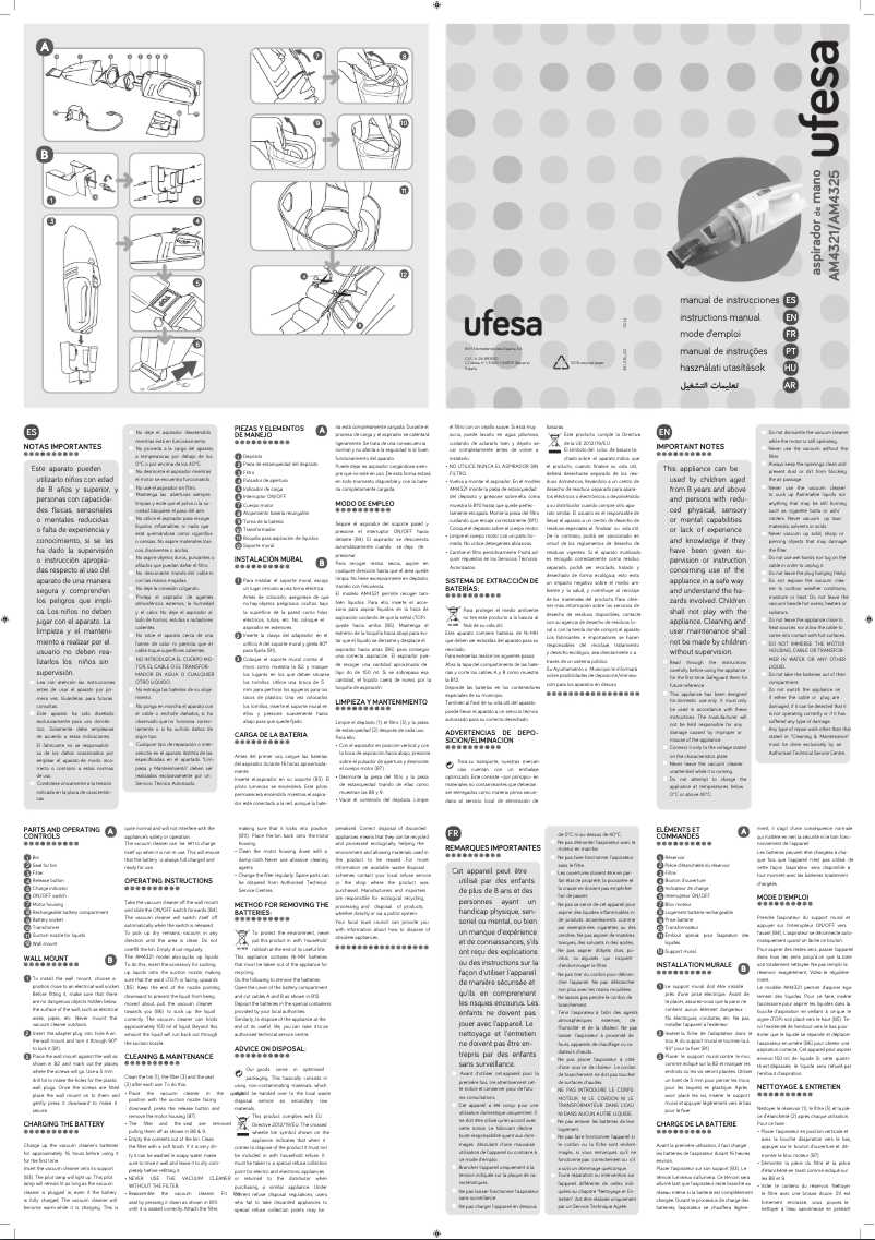 Page n°1 - Manuel utilisateur Ufesa AM4325