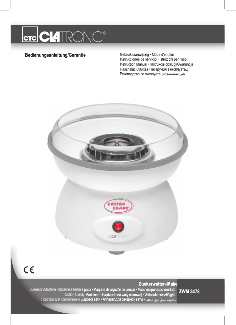 Page 1 de la notice Manuel utilisateur Clatronic ZWM 3478